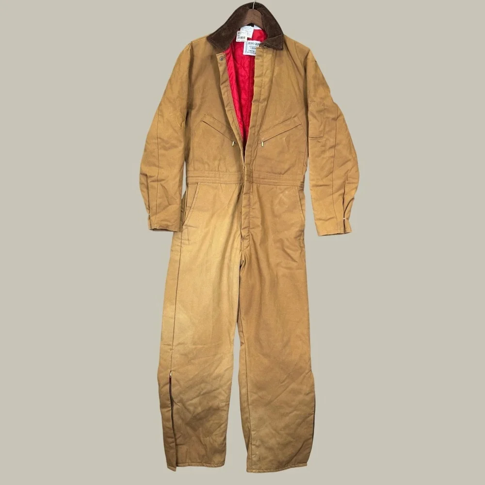 Vintage Walls Zero Zone Coveralls Deadstock Men M Brown Insulated Duck Canvas